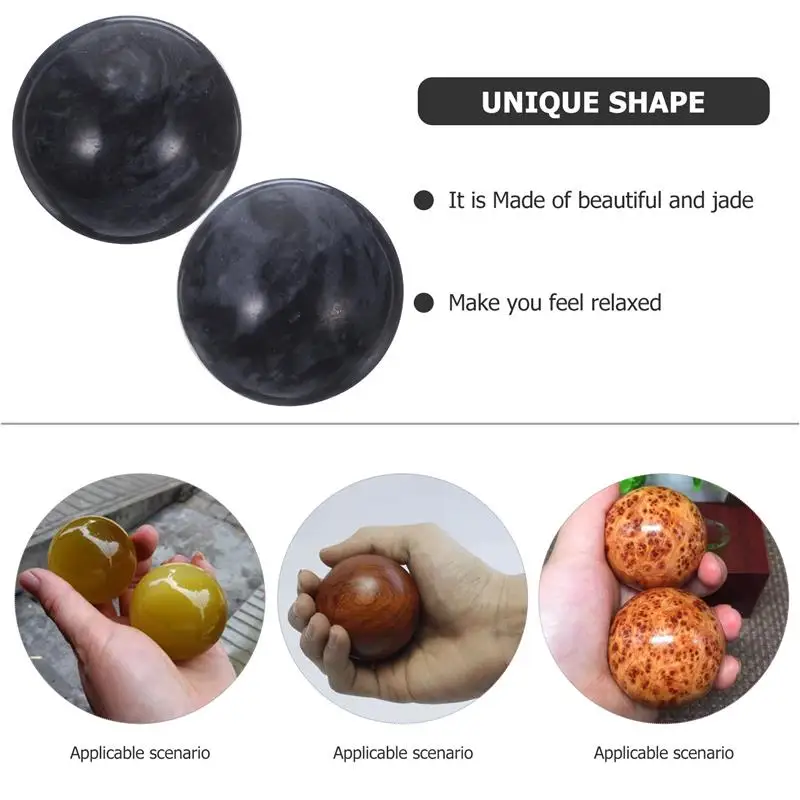 2Pcs Chinese Hand Balls Exercise Ball Baoding Balls Elderly Health Care Ball Jade Hand Ball Health Exercise Ball Stress Relief