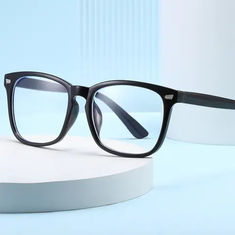 2025 New Trending Blue Light Blocking Men's Glasses Gaming PC Matte Black Anti Ray Eyeglasses Women Transparent Fashion Eyewear
