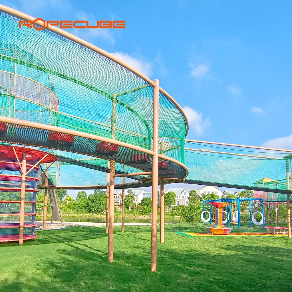 مصنع Ropecube تصميم مخصص للأطفال تسلق شبكات حبل معدات الملعب منتجات الملاهي للبيع #2
