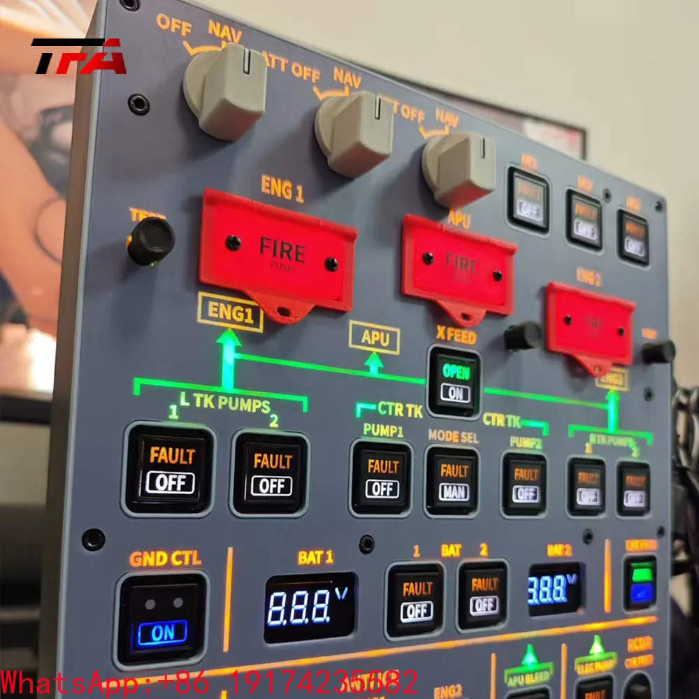 Full-Size Overhead Panel For Flight Simulator Cockpit Setup With Realistic Controls And LED Backlight Design Flight Simulator
