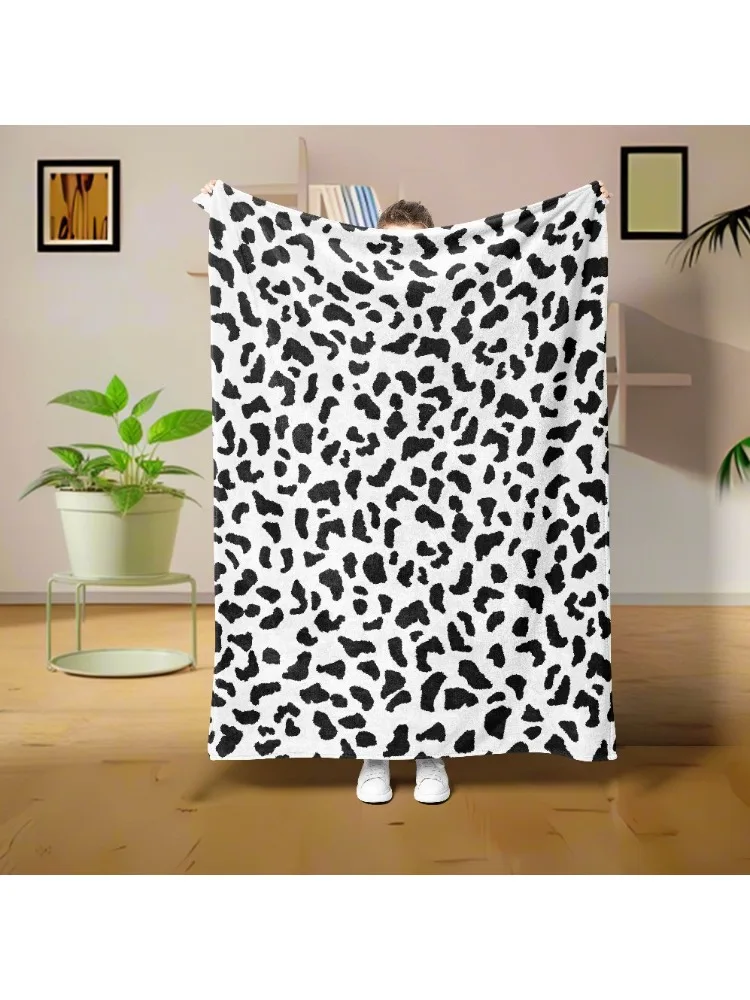 Coperta con stampa leopardata Coperta in flanella per divano letto Viaggio Campeggio Coperta in peluche super morbida e accogliente Coperta con