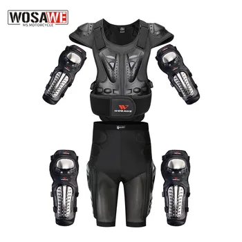 WOSAWE Adult full body protective vest armor Motocross armor jacket chest spine protection gear elbow shoulder knee protection gloves