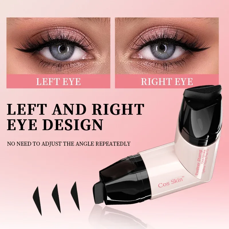 2 pz Rotante Eyeliner Timbro Penna di Un pezzo Pigro Impermeabile Eye Liner Timbro a prova di sbavature Cosmetici per il trucco ad asciugatura rapida