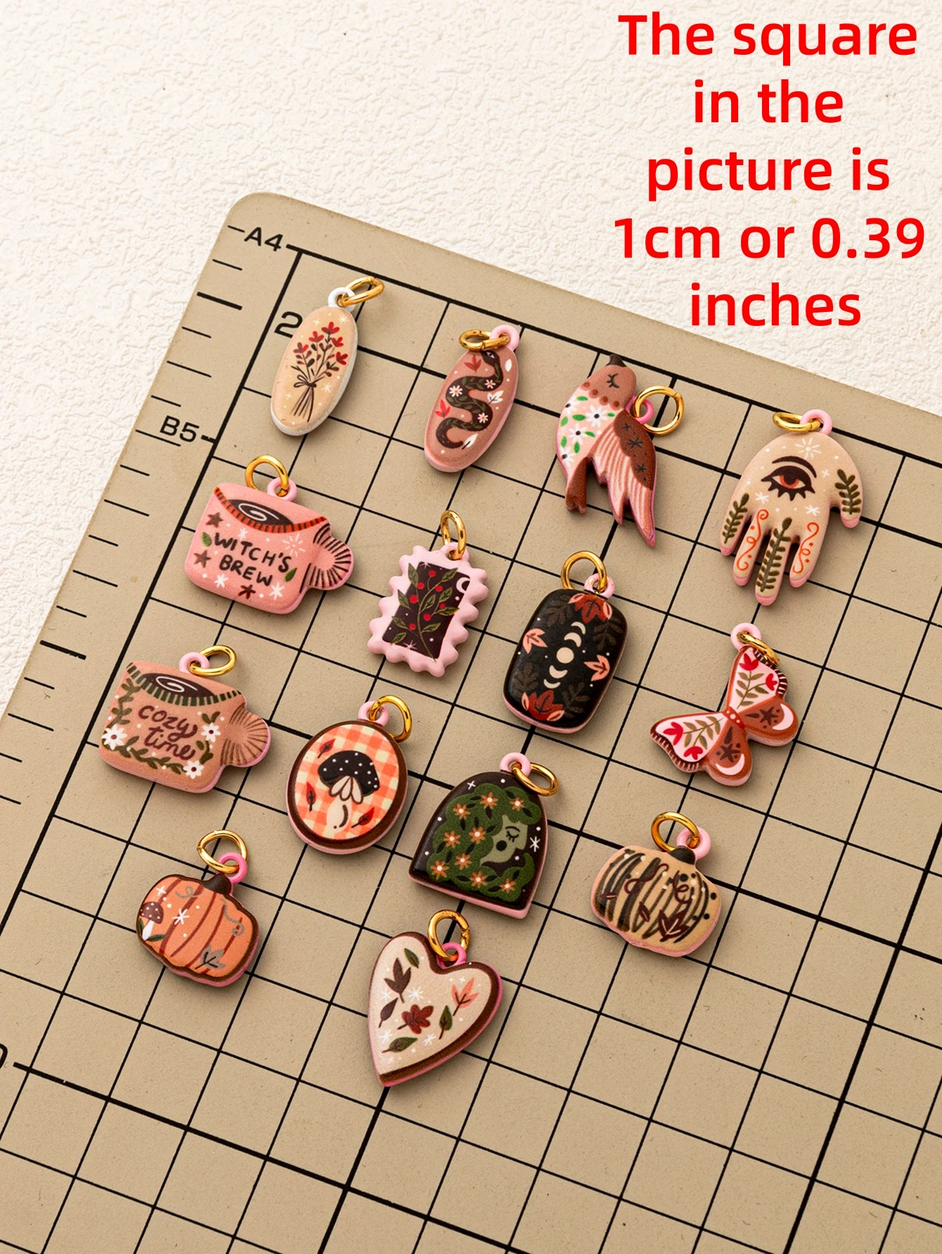 Neue einfache und beliebte Tropfölfarbe Serie Kürbis Liebe Gras Vogel DIY Anhänger Charms Schmuckherstellung – Detail 1