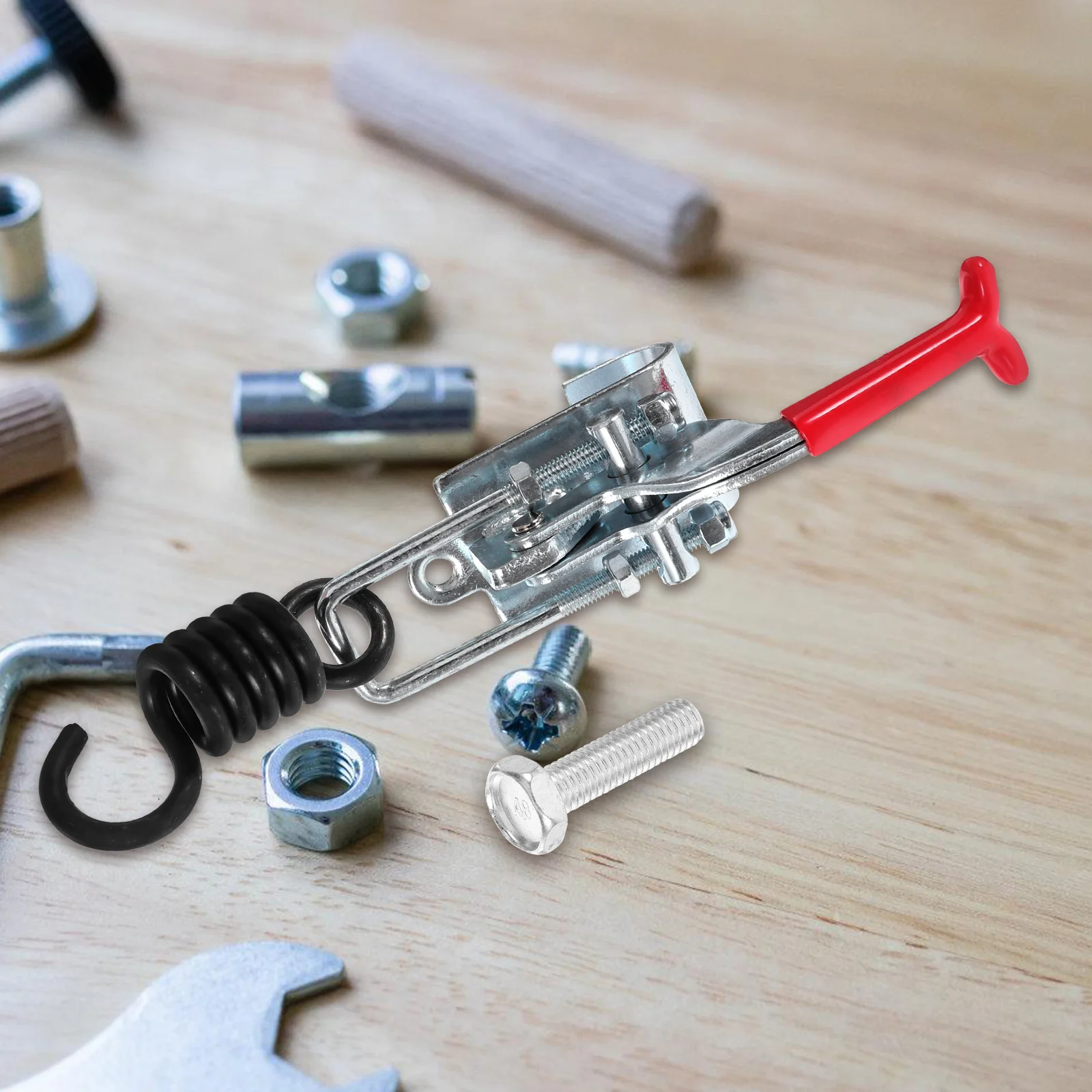 

Quick Fixture Toggle Clamp Latch Steel Spring Loaded Adjustable Fastener Durable PVC Handle Non Slip Easy Install