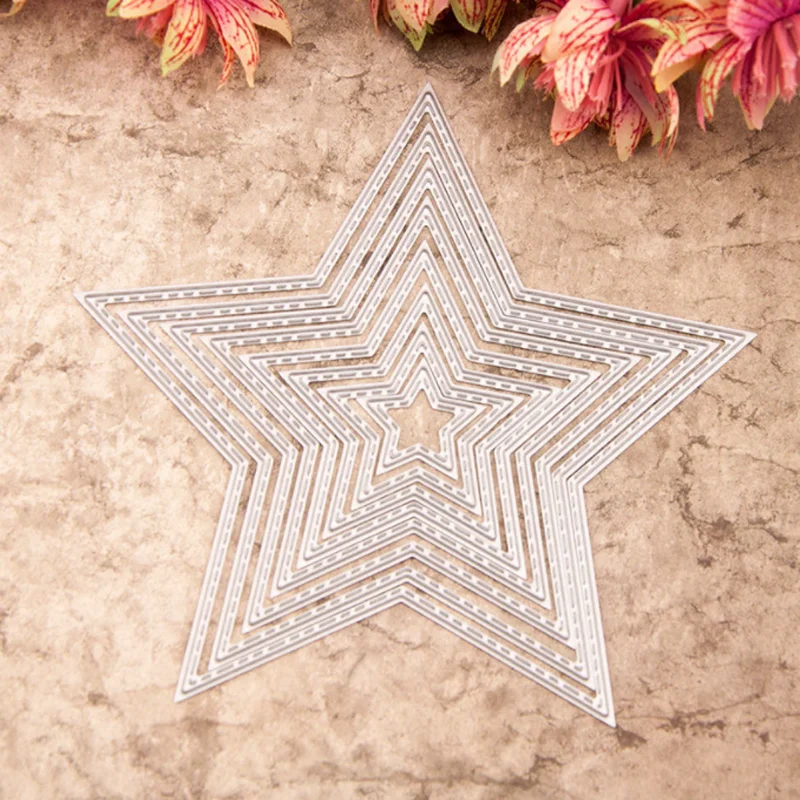 Five-pointed Star Metal Cutting Dies Stencil Scrapbooking DIY Album Stamp Paper Embossing Album Paper Card Embossed Template Die