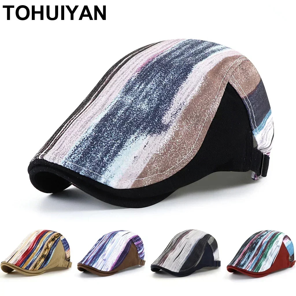 Top Level Graffiti Newsboy Cap Women Popular Gorras Planas Beret Hat Summer Sun Protection Golf Hats Casual Flat Caps For Men