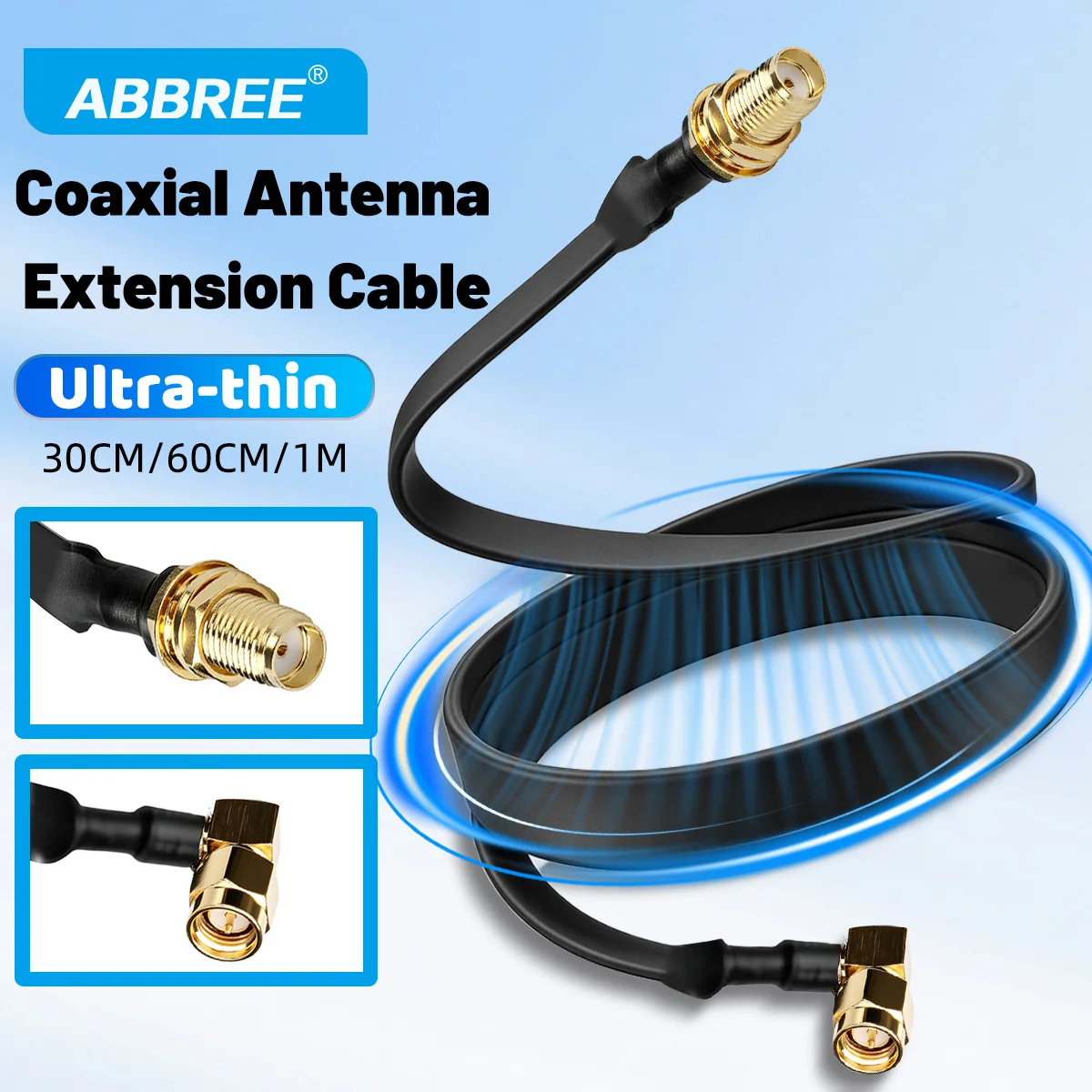 ABBREE Tactical Antenna Extension Cable SMA Male to Female Coaxial RF Cable for Baofeng UV-5R UV-5RH AR-152 K5 K6 Two Way Radio