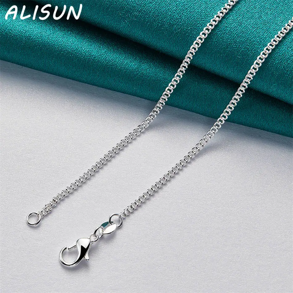 

ALISUN 925 Sterling Silver 40-75cm 2mm Chain Necklace For Women Men Anniversary Gift Popular Wild Fashion Romantic Jewelry