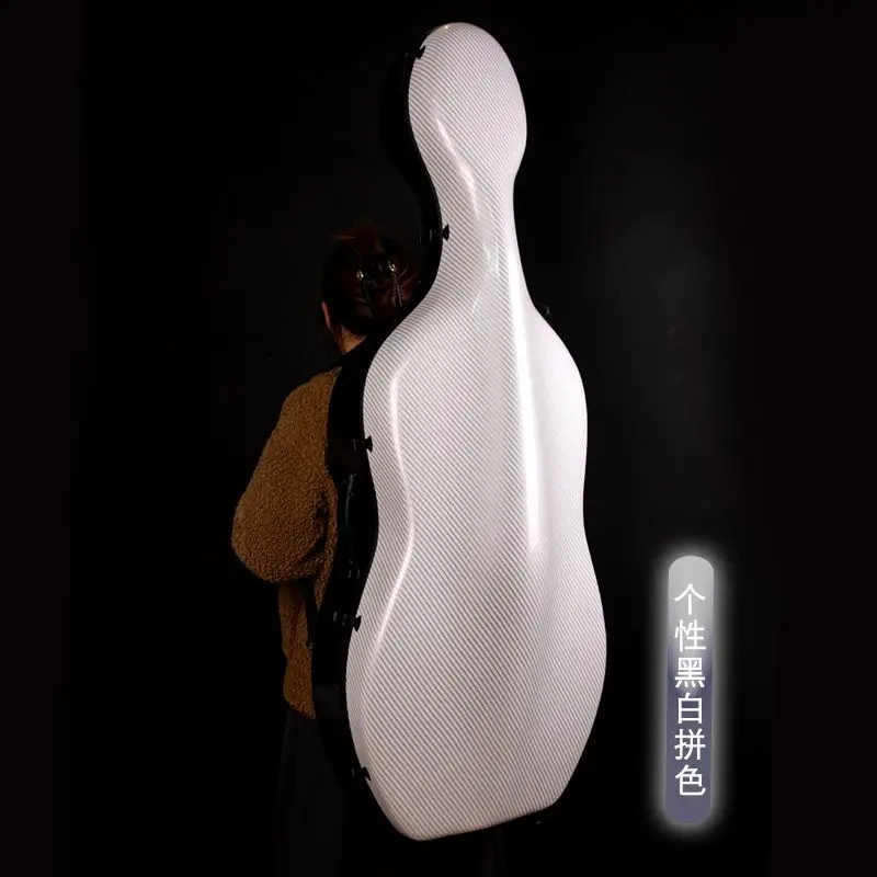 Cello case retro waterproof shoulder back portable black and white double-sided fashion cello case