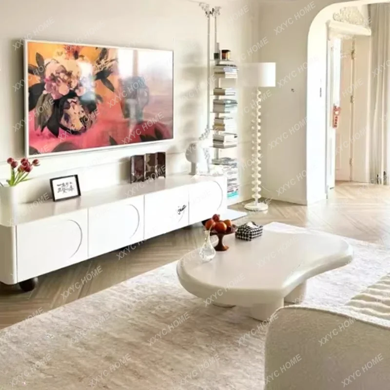 XXStorage Universal Tv Table Living Room Center  White Tv Stand Modern Wood Minimalist Furniture