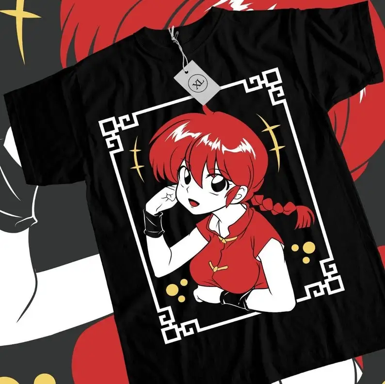 Unisex Genma Panda manga shirt with Ranma Saotome anime t-shirt