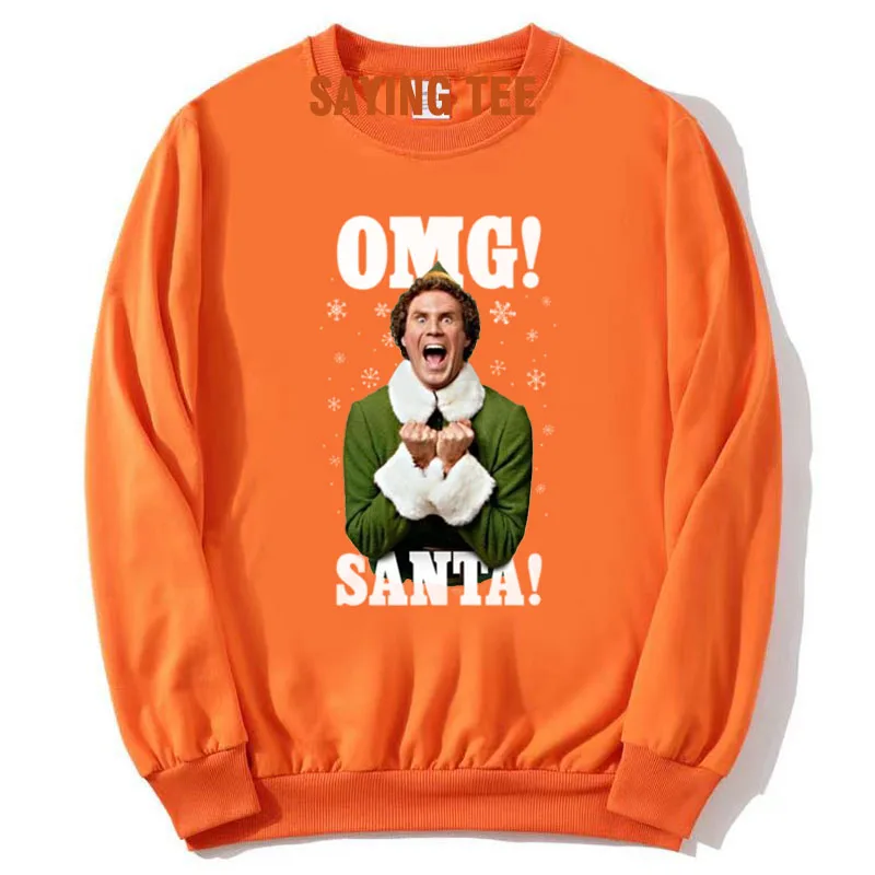 Ripple Junction Elf OMG Santa Humor Funny Christmas Pullower Sweatshirt Xmas Costume Sweater Long Sleeve T-shirt Saying Tee Tops