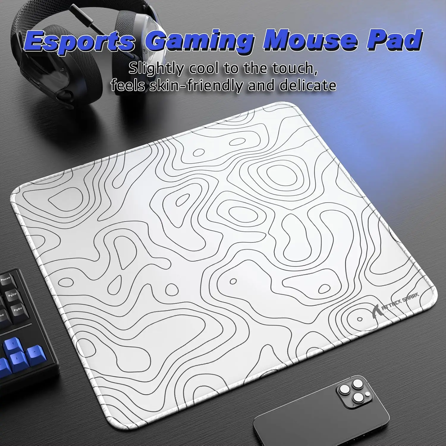 ATTACK SHARK CM02 ESports Gaming Mouse Pad, Water Resistant Coating Large Mouse Mat, Heavy Textured Smooth Control Surface