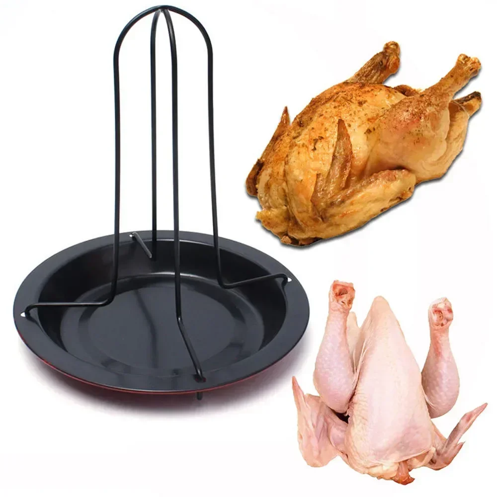 1PC Kitchen Outdoor BBQ Tools Chicken Duck Holder Rack Grill Stand Roasting for BBQ Rib Non Stick Carbon Steel Grilling Tools