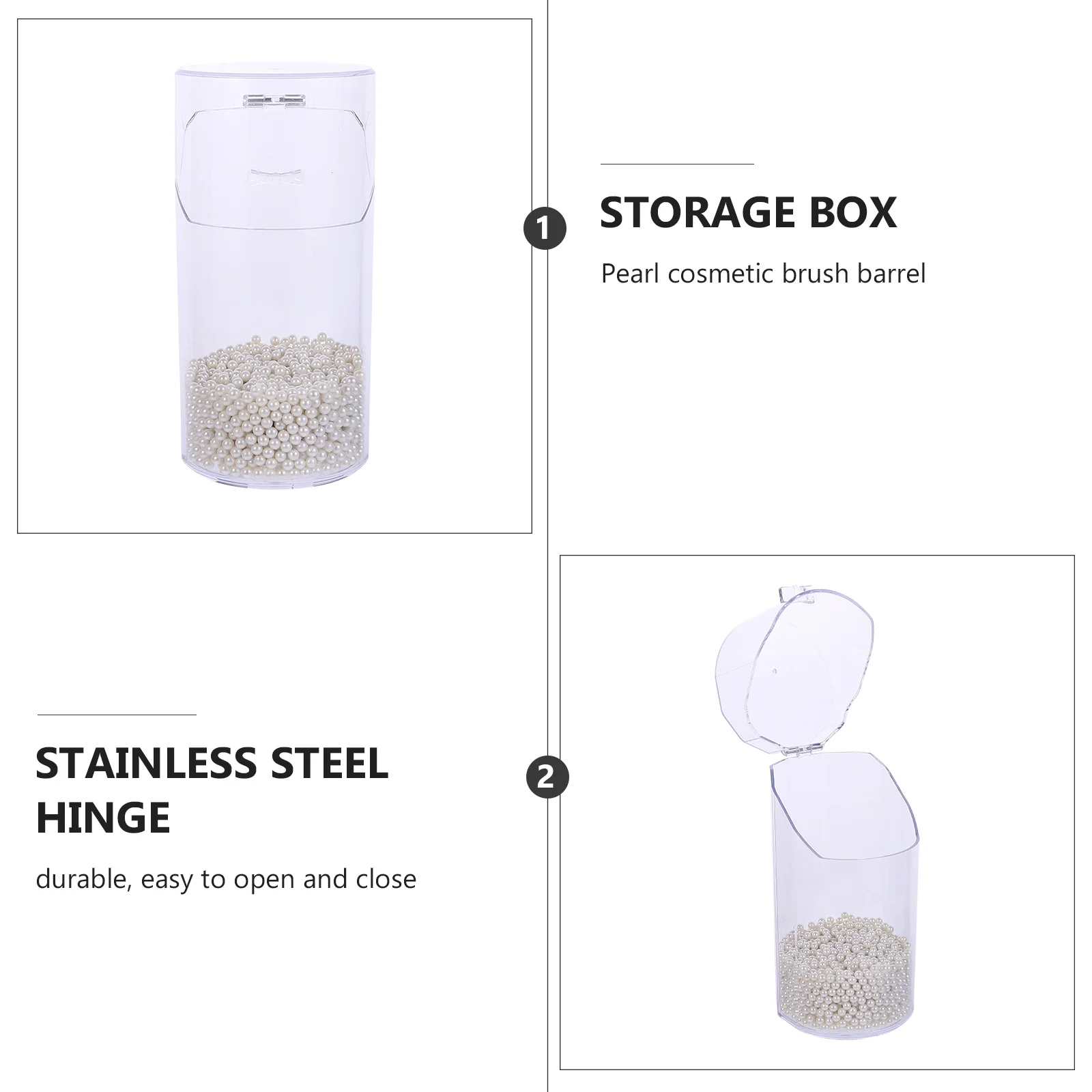 クリスタルメイクアップパールボックス クリア収納容器 メイクブラシ 口紅 パウダー アイシャドウ チーク プライマー用