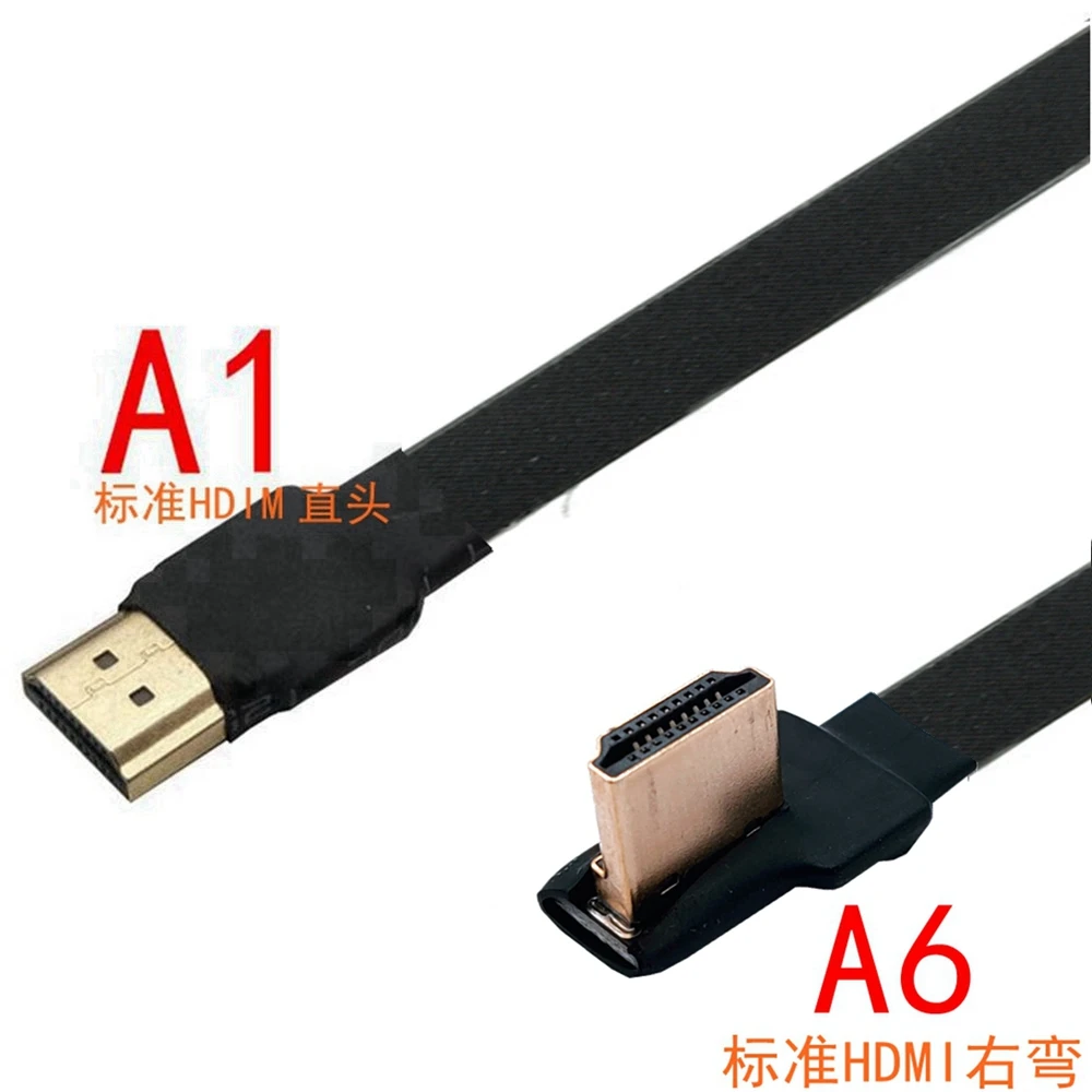 10CM-1M Band Flache FPV HDMI-Kompatibel Stecker Flexible Kabel Raspberry Pi 4 Micro HDMI zu HD/Mini HD 90 grad FFC 20pin