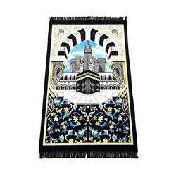 Alfombra de terciopelo para oración musulmana, tapete portátil para Sala de estar, Sejadah, Hajji, Janamaz, regalo