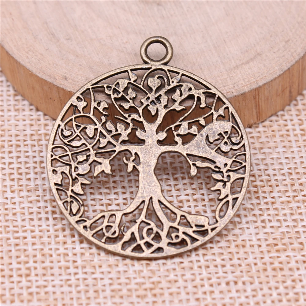 WYSIWYG 2pcs 40x35mm Tree Of Life Charm Pendants For Jewelry Making Tree Of Life Pendants Charm