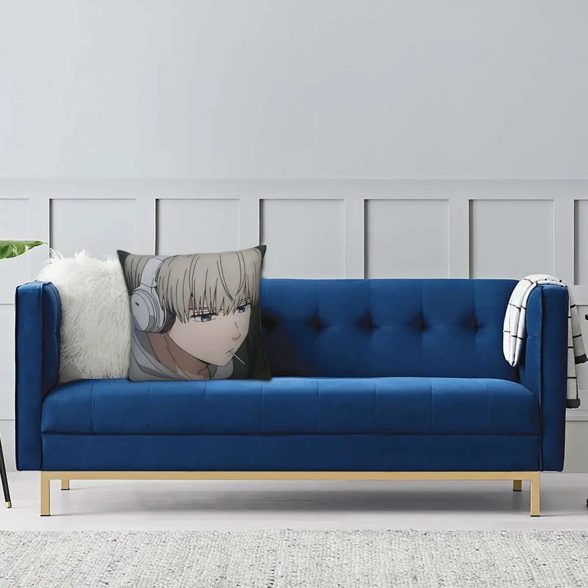 Kaji Ren Anime Wind Breaker Square Pillowcase Pillow Cover Cushion Decor Comfort Throw Pillow for Home Living Room