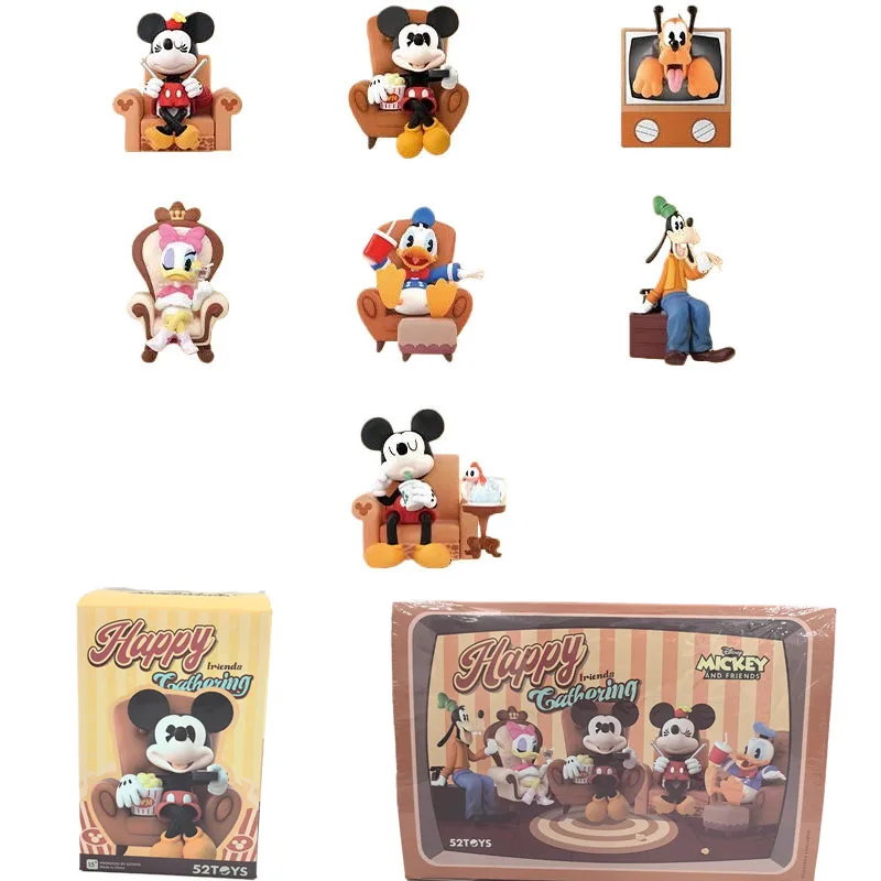 

52 игрушки Микки Маус слепая коробка фигурка аниме игрушки Kawaii Микки Маус и Дональд Дак радостное время серия слепая коробка игрушка подарки для детей