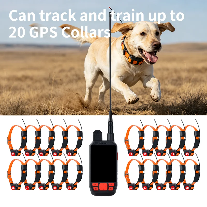 Professional Hunting Dog GPS Tracking System T18 4G VHF Long Range Dog Tracker with Handheld GPS Collar IP68 Waterproof