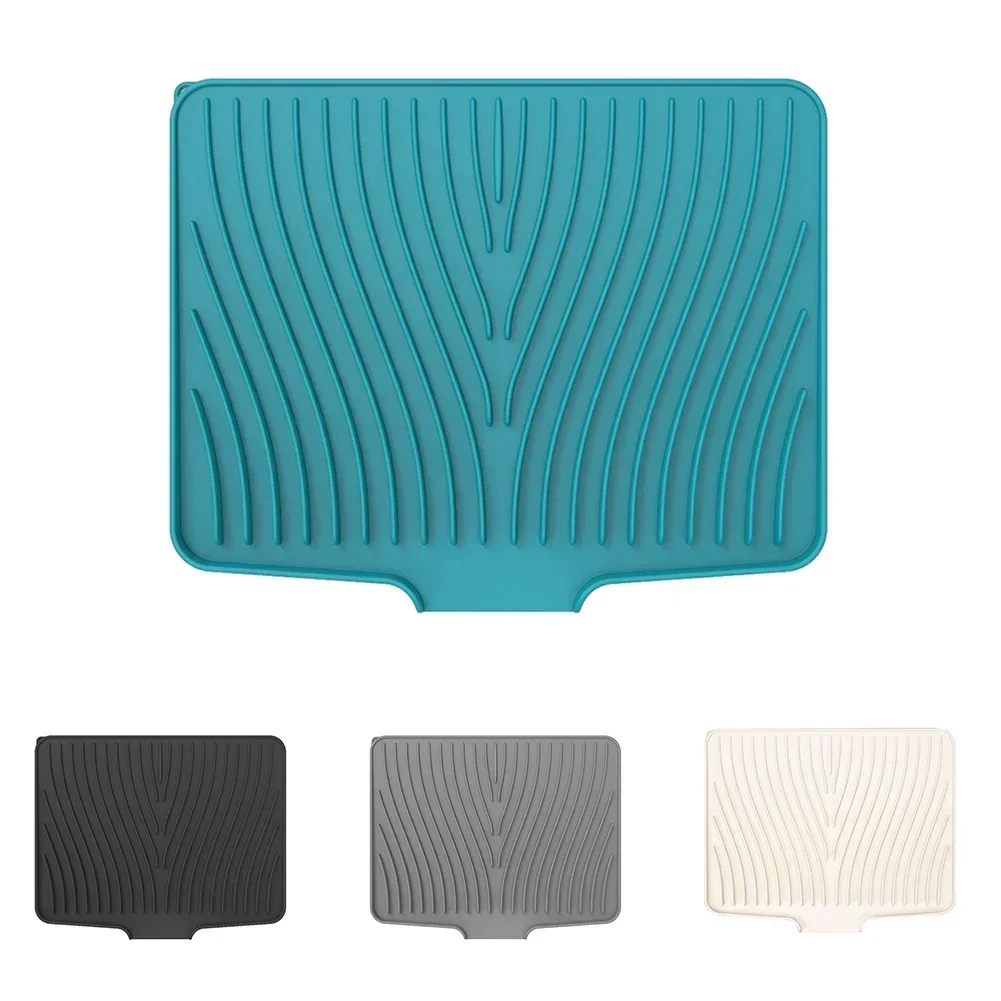 Silicone Dish Drying Mat Drain Pad Kitchen Pans Tableware Coaster Glasses Home Silicone Diversion Opening Slope Drainage Pad