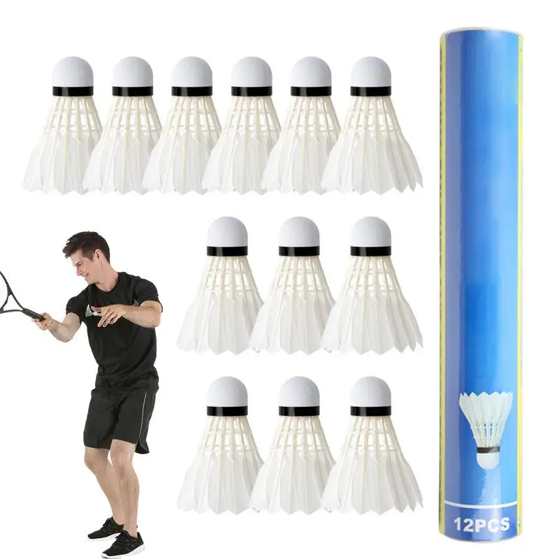 

Badminton Shuttlecock 12PCS Foam Sponge Head Badminton Trainer Ball Feather Shuttlecock For Hitting Practice Speed Training