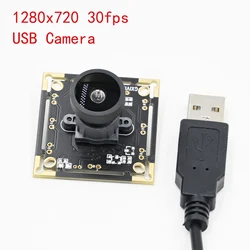 720P Camera Module USB Driveless，1MP 30FPS Fixed Focus Mini Webcam RGB For Industrial Wide-Angle Image Recognition