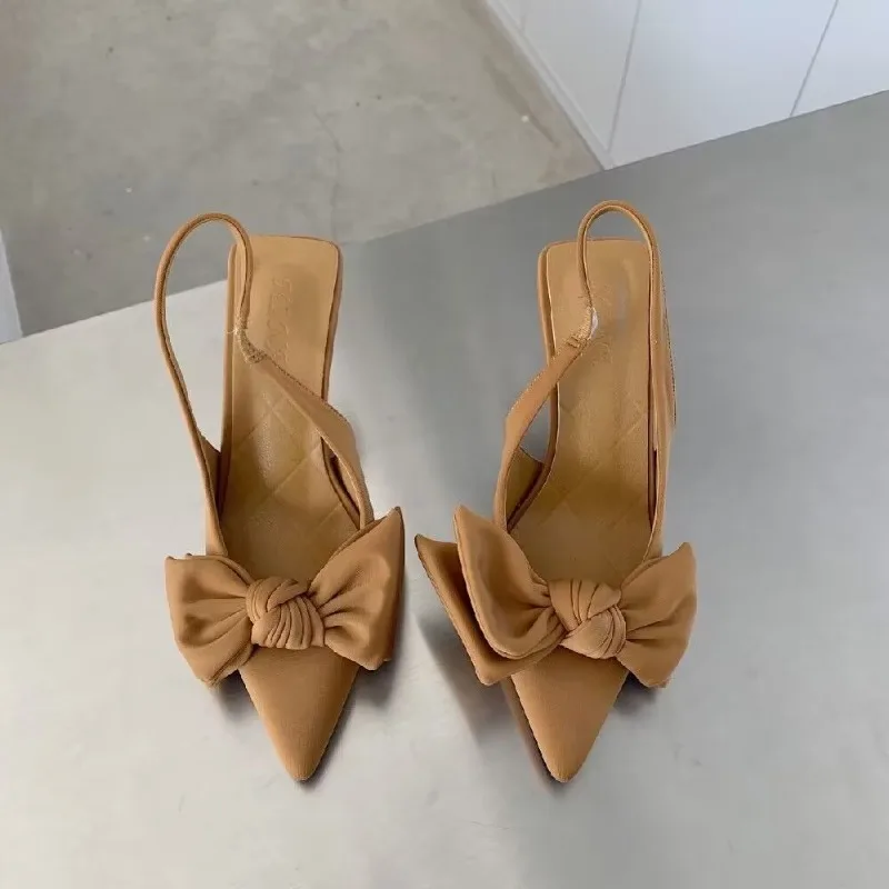 2025 novas sandálias de salto alto feminino verão venda luxo arco designer sexy apontou sapatos de festa casual deslizamento-on sandalias de mujer