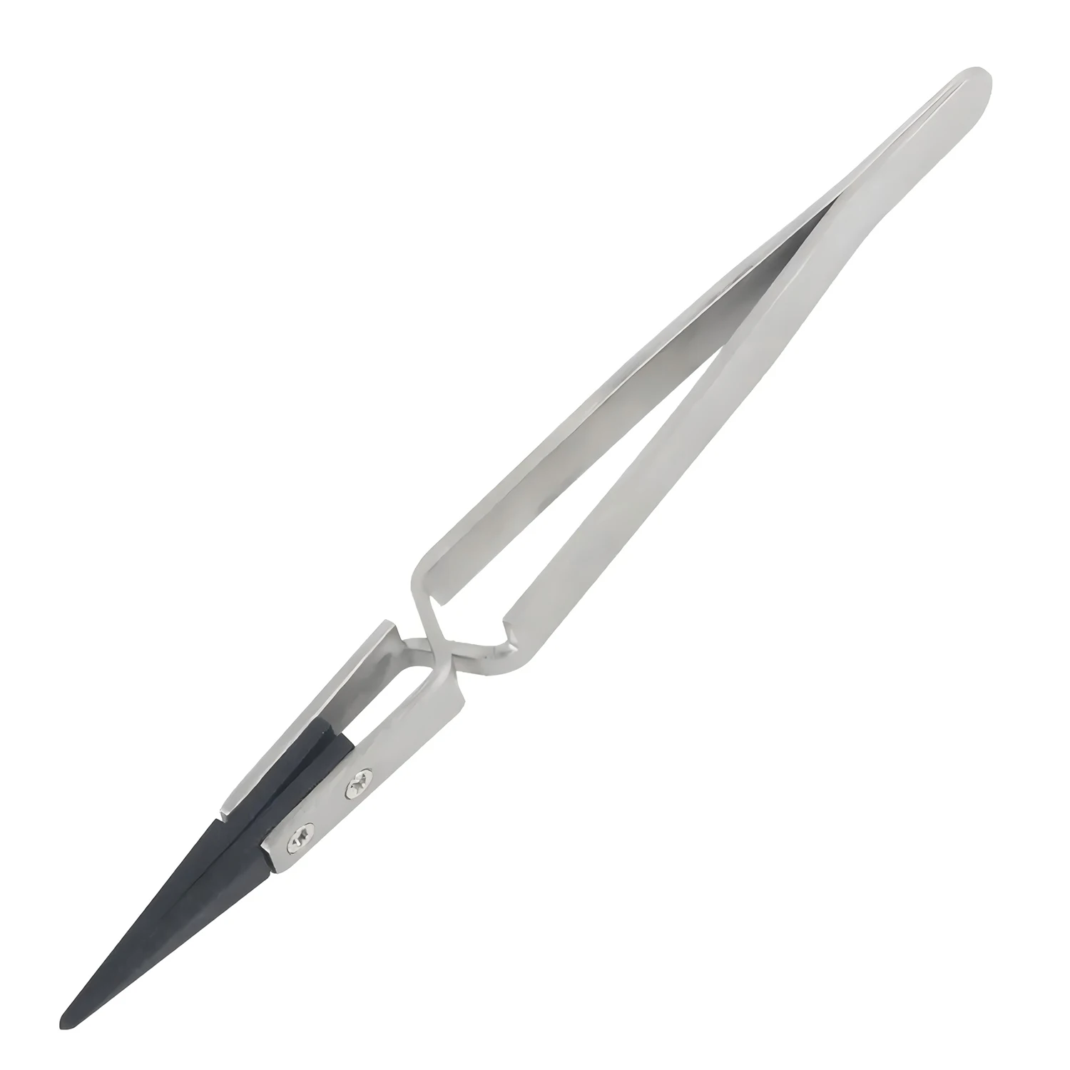 140mm Precision Cross Lock Reverse Tweezers Straight Anti-Static Plastic Tips for Electronics Mobile Phone Repair Tool