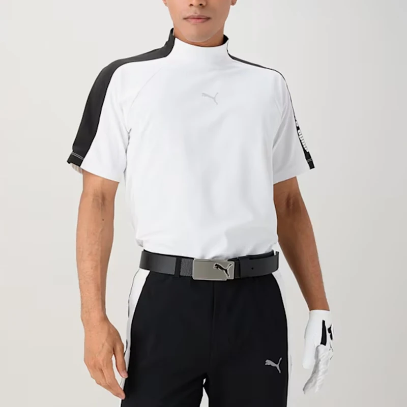 Puma genuine color blocked letter design men's white casual comfortable short sleeved T-shirt 627606-04
