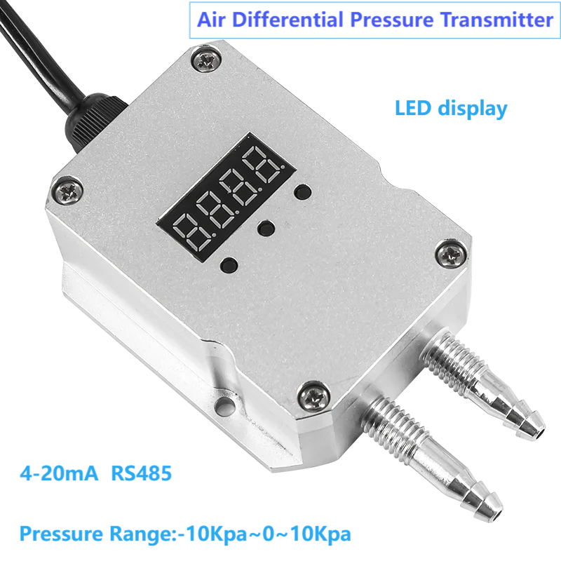 

DC24V Micro Air Pressure Transmitter LED Display -50Pa 100Pa 1Kpa 5Kpa Wind Differential Pressure Transducer 500Pa