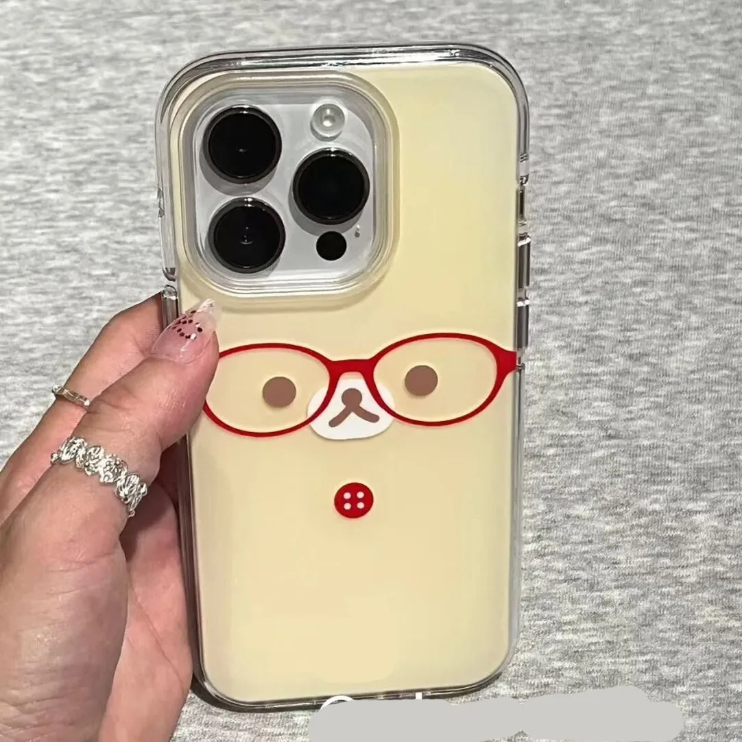 Graffiti Cute Red Glasses Rilakkumas Phone Case for Samsung Galaxy A17 A56 A36 A26 A73 A72 A55 A54 A53 A52 A34 A33 A32 A23 4G 5G - náhled 2