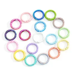 5pcs Colorful Round Lobster Clasp Key Connector DIY Key Chain Cell Phone Chain Keychain Making Accessories
