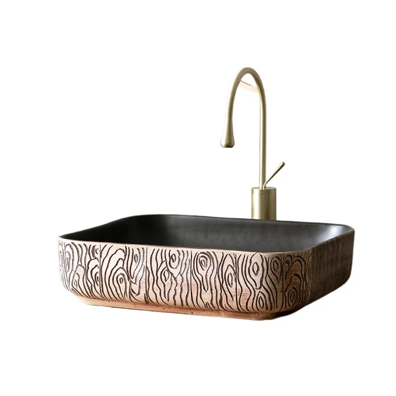 

Creative table basin rectangular ceramic face wash bathroom home art hand wash washbasin