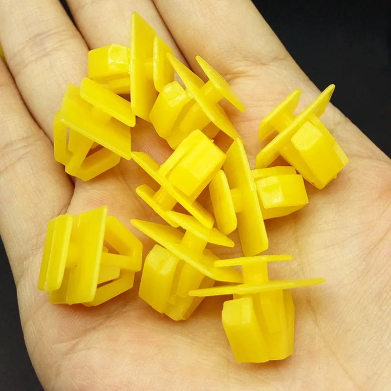 

Plastic Yellow Bumper Fender Retainer Fasteners Clips Rivet Set Kit 50pcs Rocker Molding For Hyundai 87758-35000 Santa