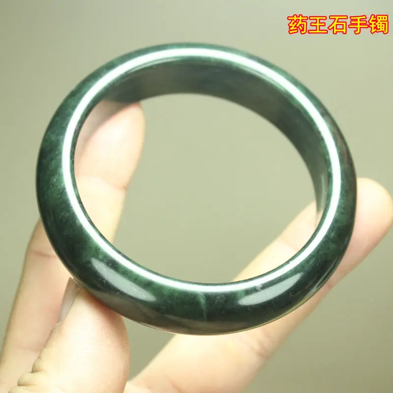 

Женский нефритовый браслет Medicine King, сильный магнитный браслет для сна, здоровье и долголетие, Medicine King Stone, широкий стержень, зеленый нефрит BDark