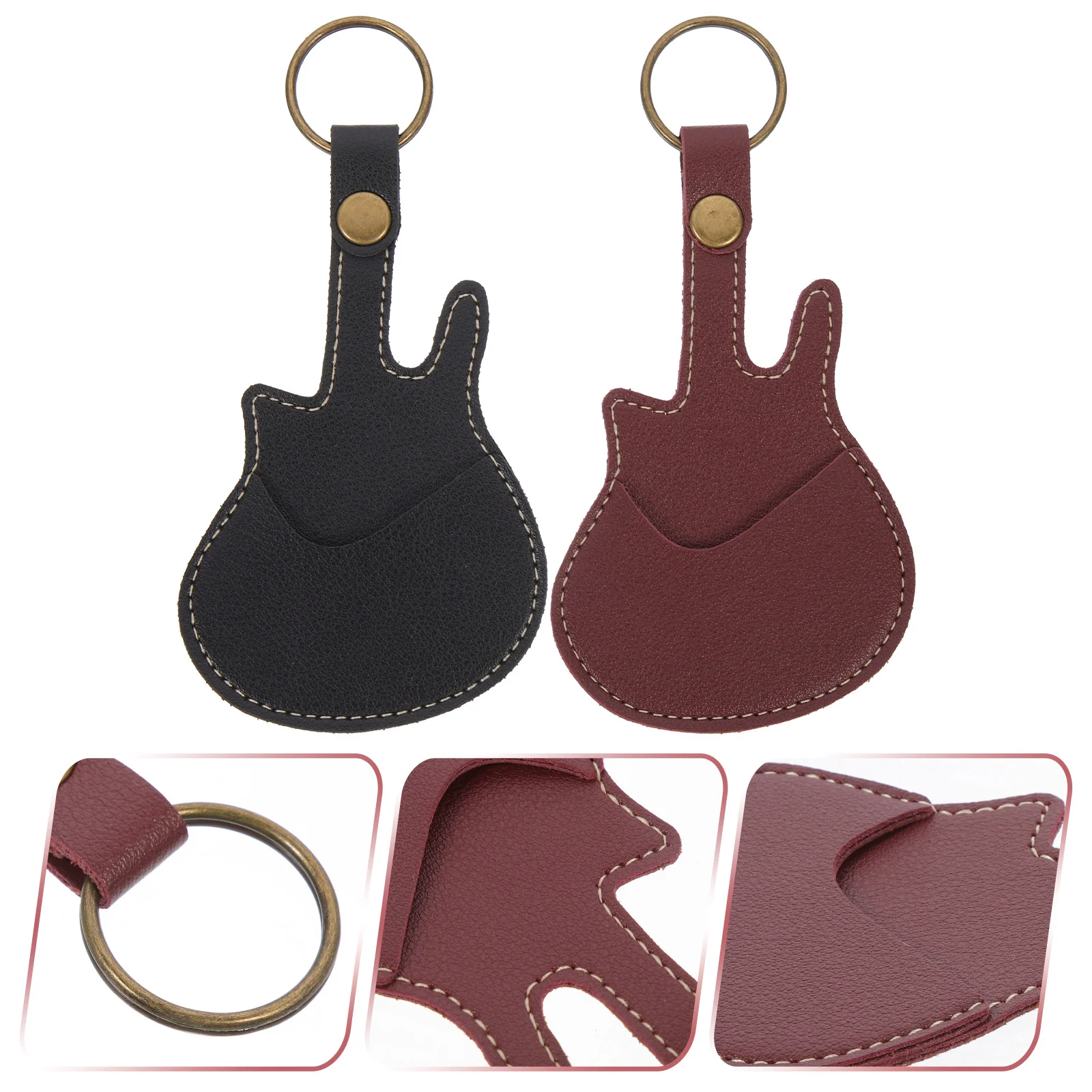 

2Pcs Guitar Pick Bag Crafted Compact Holder for Plectrums Tuning Clips Capo Universal Musical Instrument Accessory