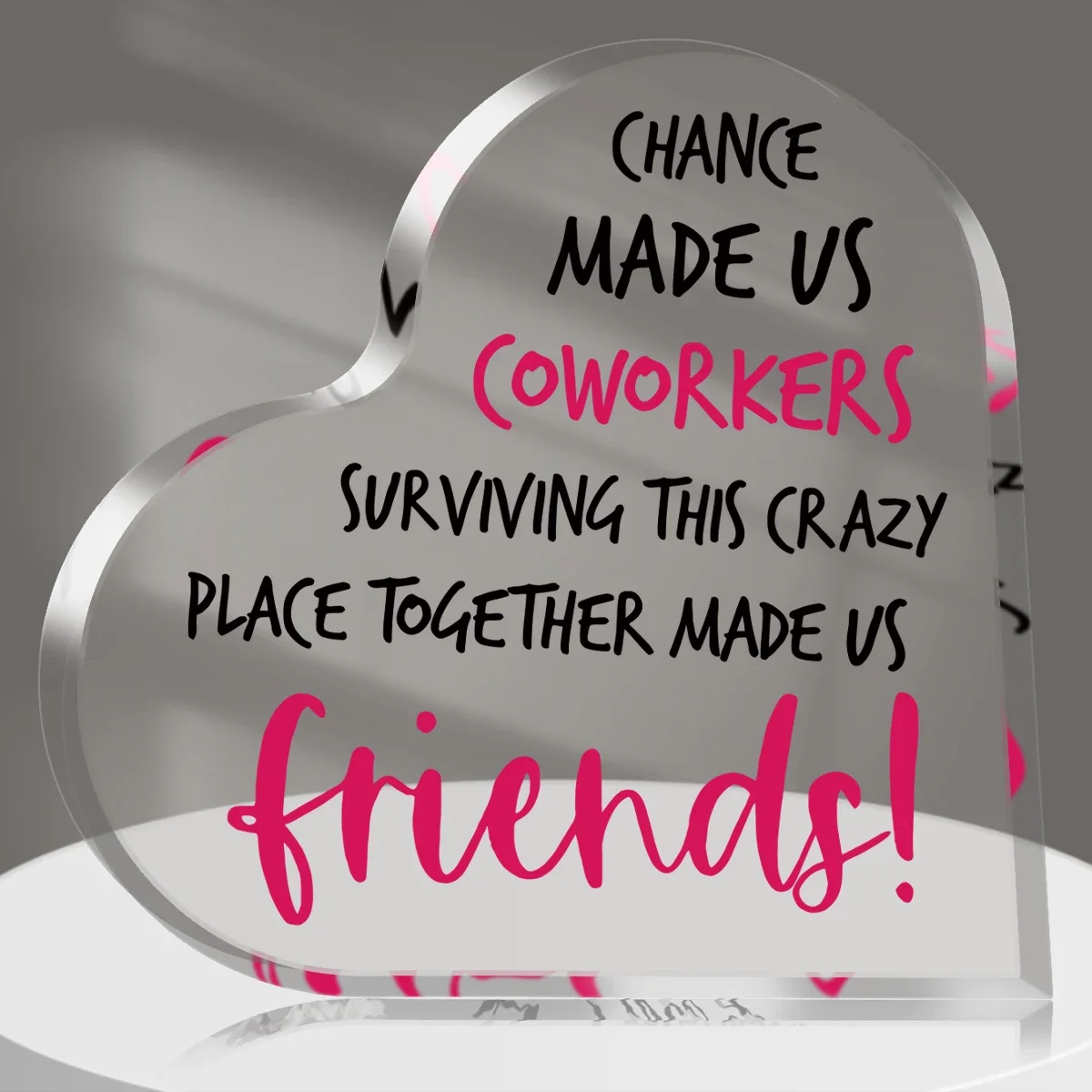 Heart Shaped Acrylic Plaque Chance Made Us Coworkers Desk Decor,Funny Coworker Friendship Acrylic Heart Sign Office Gift