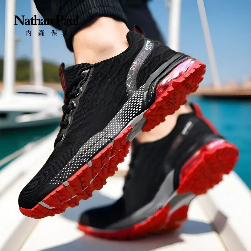 Verão nova malha respirável sapatos masculinos esportes e lazer sapatos esportivos correndo tendência versátil sapatos casuais