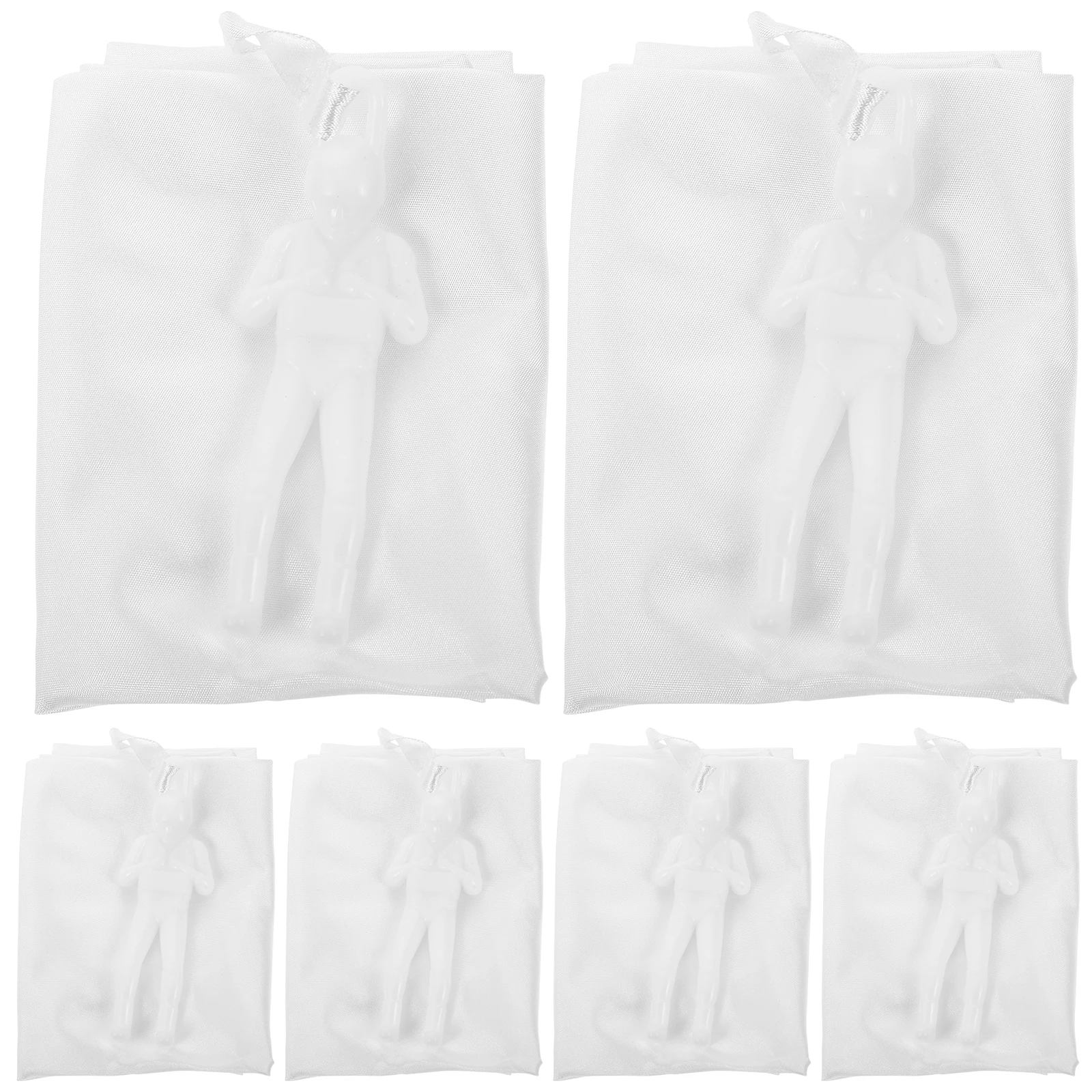 

8pcs Plastic Toy Parachutes for Kids to Paint Blank White Flying Outdoor Mini Soldier Toss Play Creativity Gift