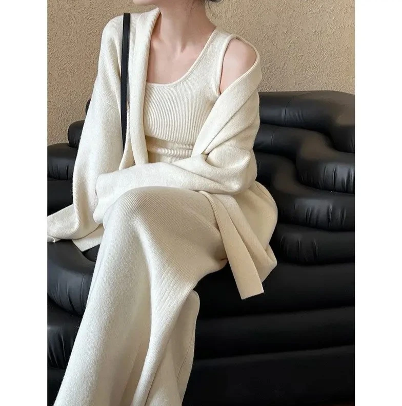 مجموعة سترة محبوكة فرنسية جديدة وبسيطة وراقية لفصل الخريف تتميز بجديد #3