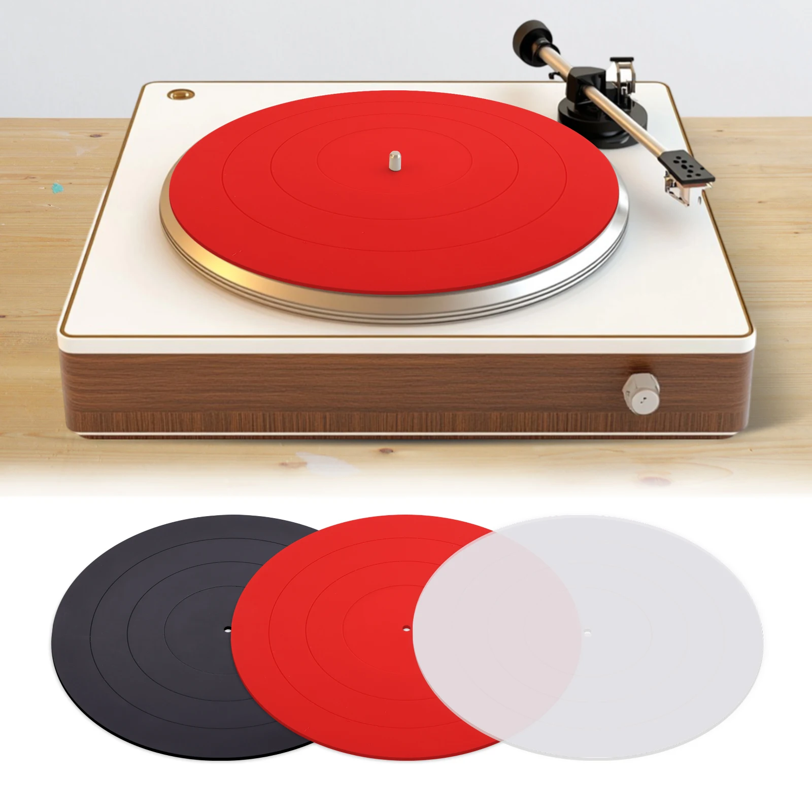 LP Silicone Record Pad Waterproof Anti Slip Protection Mat 3mm Thick For LP Vinyl Record Players Accessory Three Color Optional