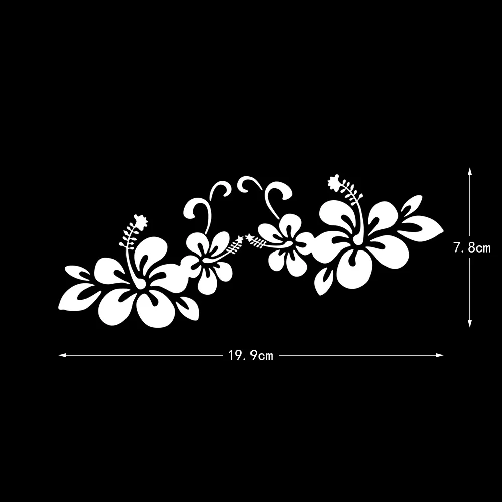 JDM Hawaiian Hibiscus Flower Reflective Car Sticker Decor Motorcycle Scooter Car Body Window Windshield Bumper Decal Accessories