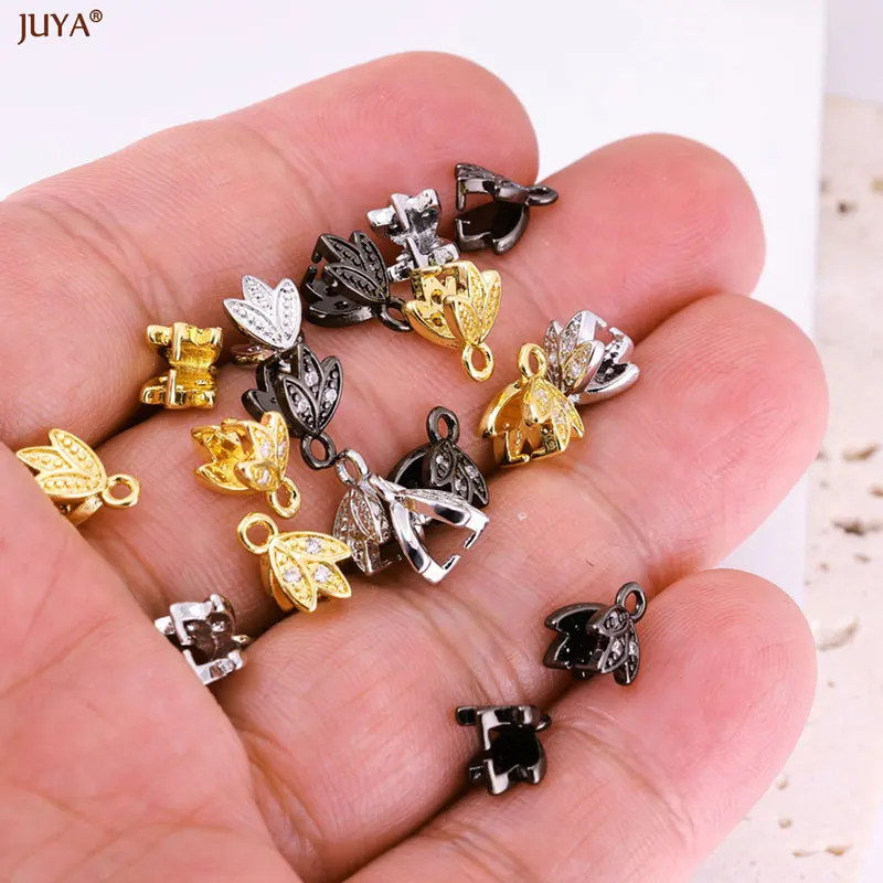 Juya Kupfer Intarsien Zirkon Prise Kautionen DIY Liefert Für Schmuck Großhandel Kristall Anhänger Clip Verschlüsse Spann Bale Zubehör – Detail 3