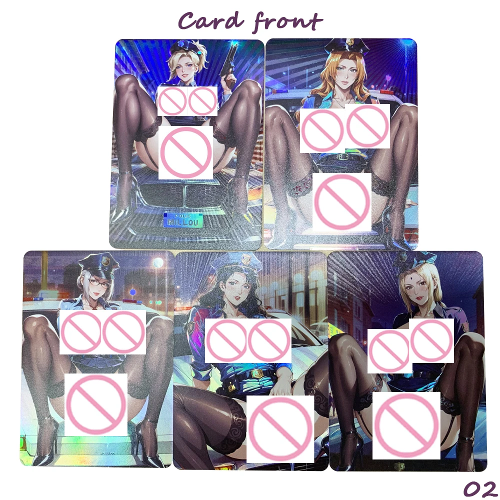 5 قطعة/المجموعة جديد Waifu أنيمي مثير عارية بطاقة كبير الثدي فتاة عارية جمع بطاقة الانكسار الملونة فلاش Otaku الهدايا #2