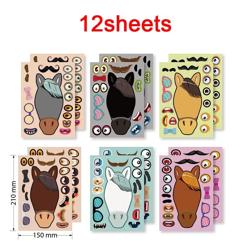 Horse Stickers Sheets, DIY Puzzle Activity for Children – BLING QUEEN
