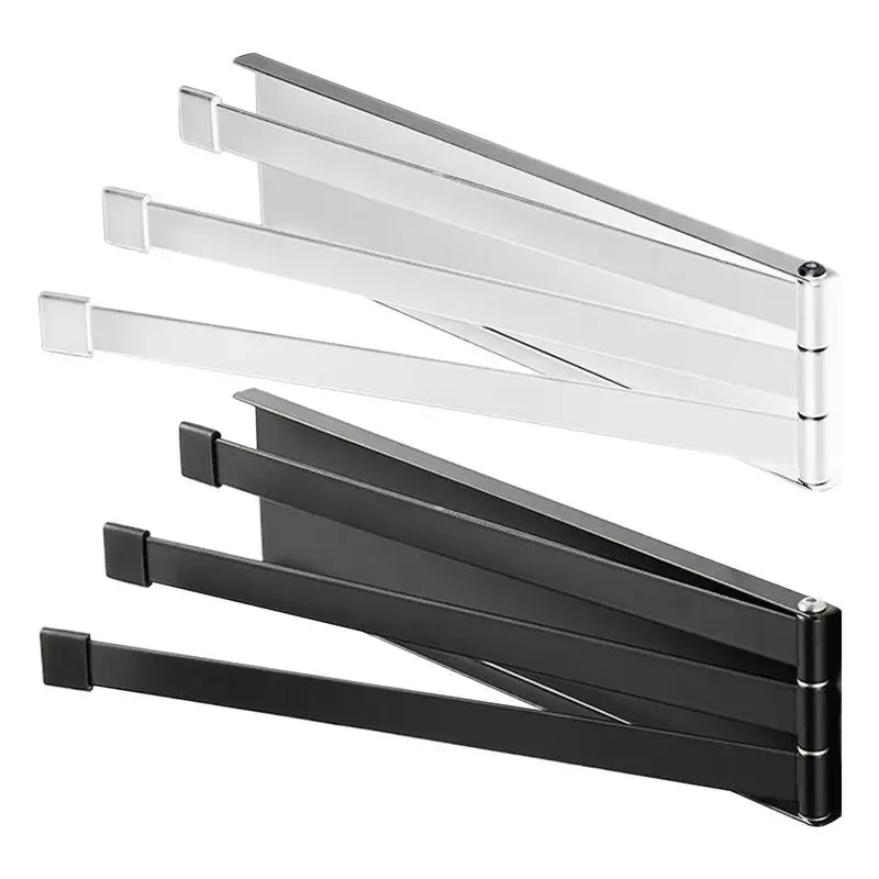 Magnetic Towel Rail Rack Wall Mounted Bathroom Folding Towel Drying Rack Kitchen Rag Hand Towel Storage Shelf Household Supplies - view 4