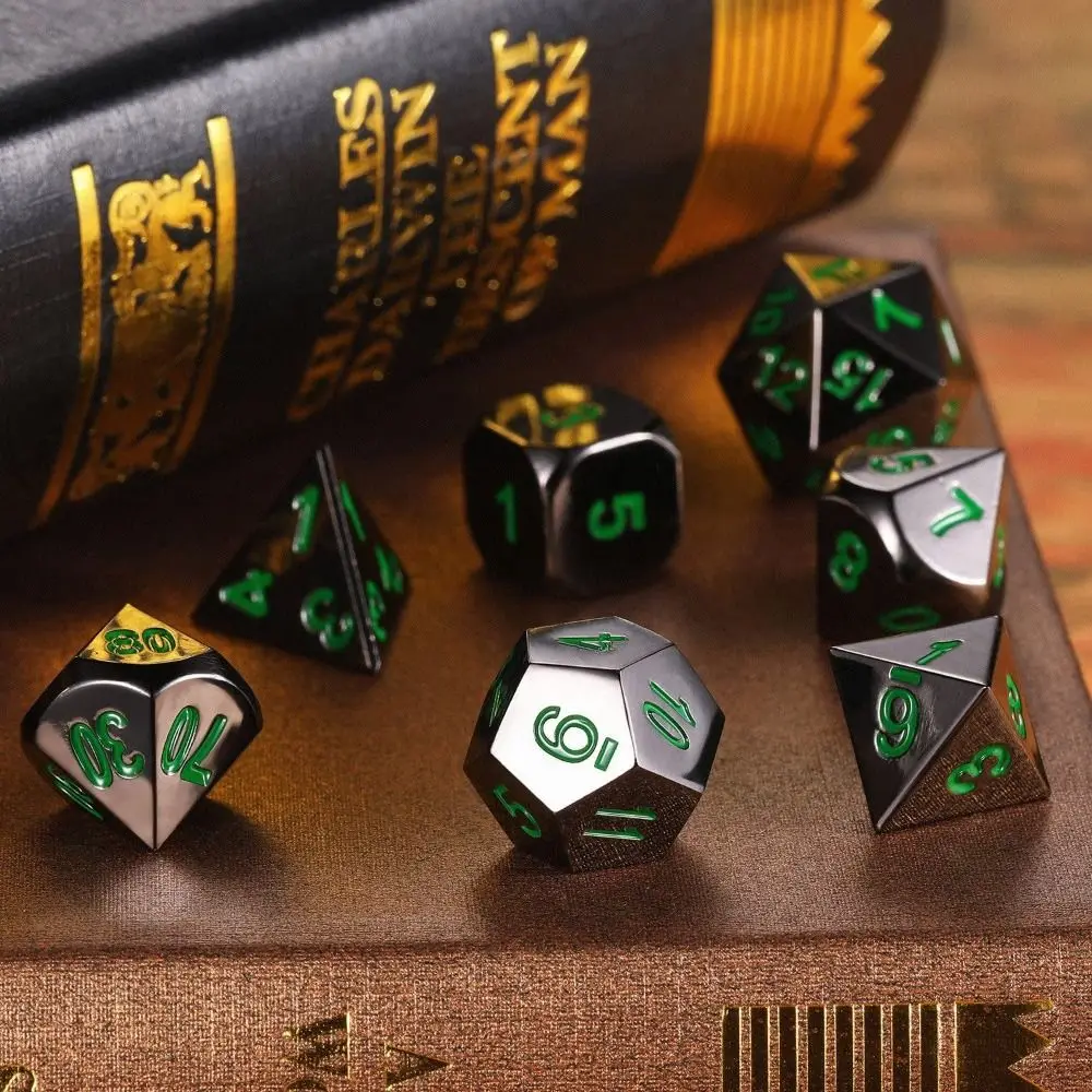 Dados metálicos poliédricos multicolores para D&D: D20 D12 D10 - imagen 4